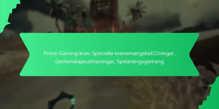 Prime Gaming-krav: Speciella evenemangsbelöningar, Gemenskapsutmaningar, Spelarengagemang
