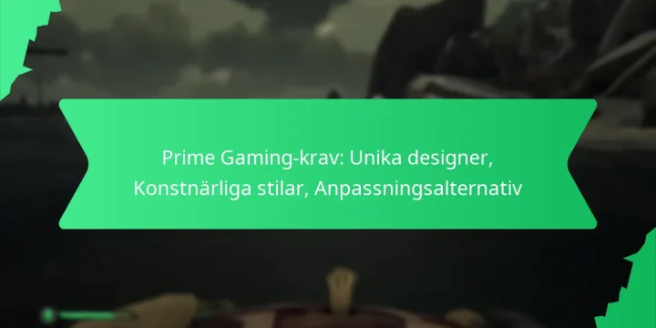 Prime Gaming-krav: Unika designer, Konstnärliga stilar, Anpassningsalternativ