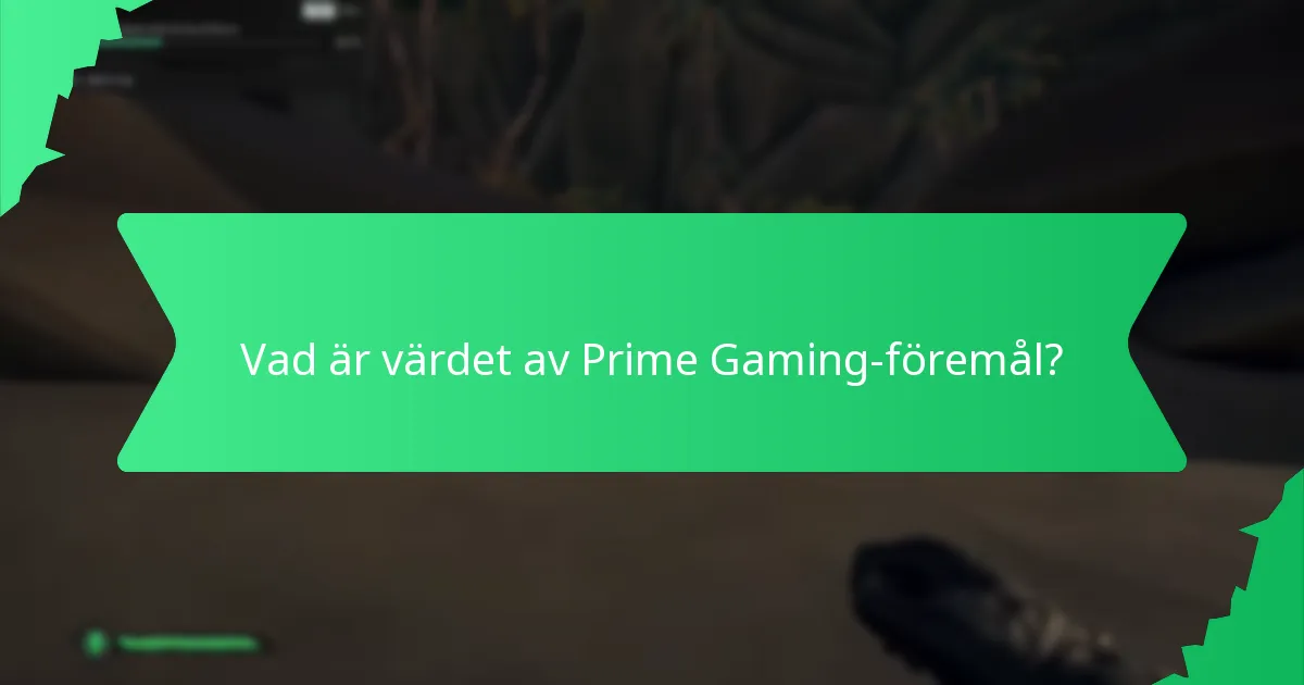 Vad är värdet av Prime Gaming-föremål?
